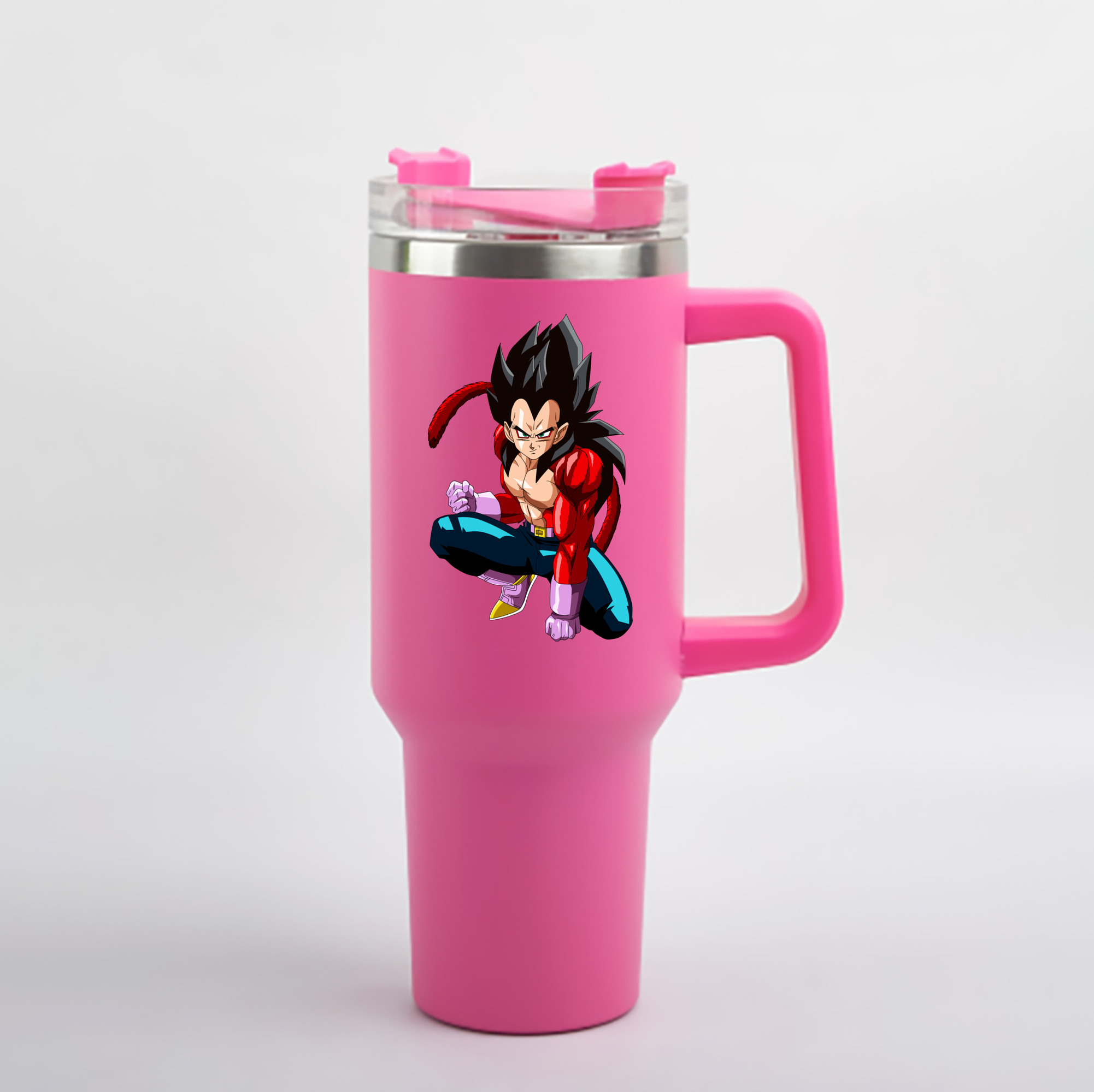（画像用） ドラゴンボール ベジータ四世（Bejīta Yonsei）DRAGON BALL Vegeta IV 1200mL車用タンブラー - クリスタルステッカー（プラスチックストロー付き）